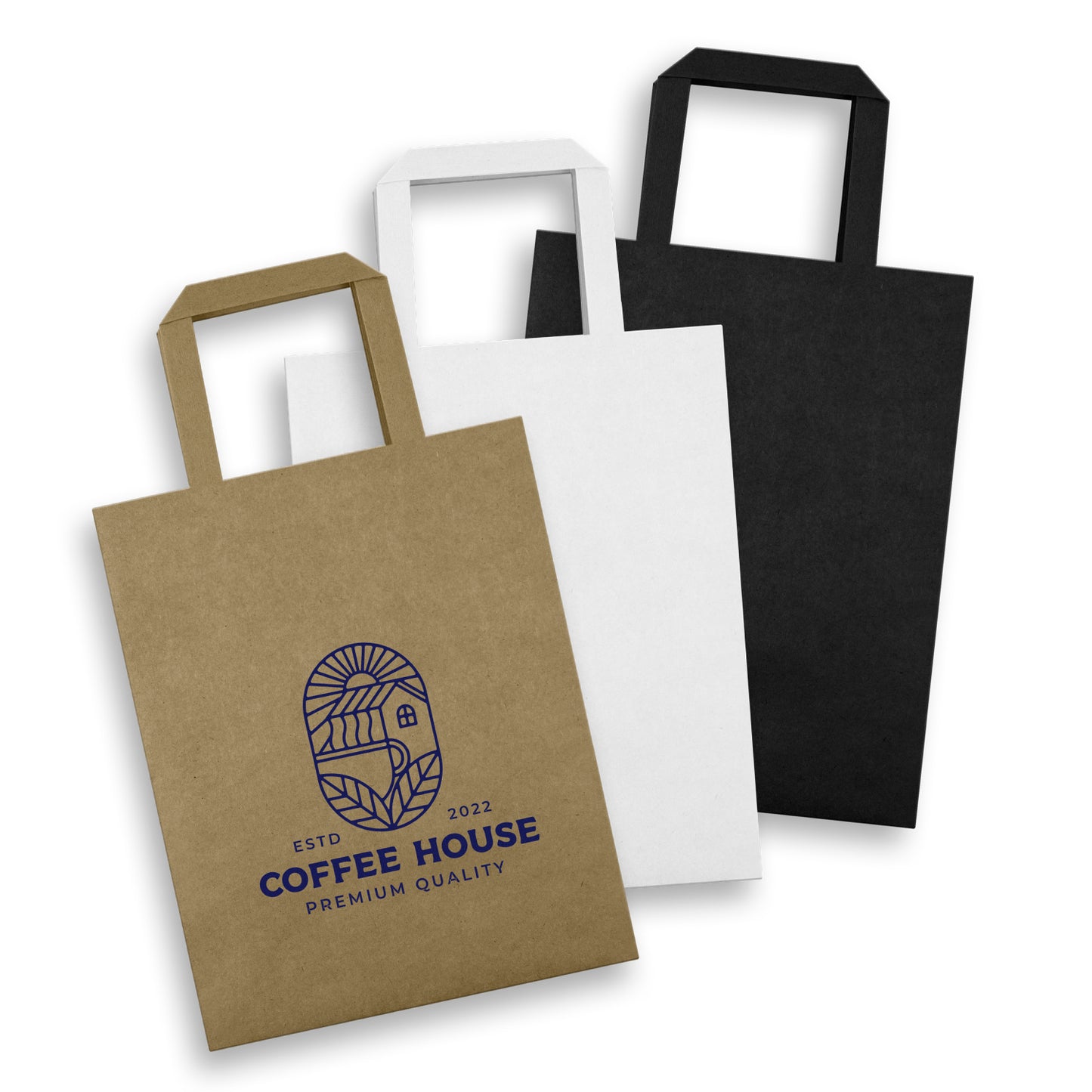 Medium Flat Handle Paper Bag – Portrait Orientation