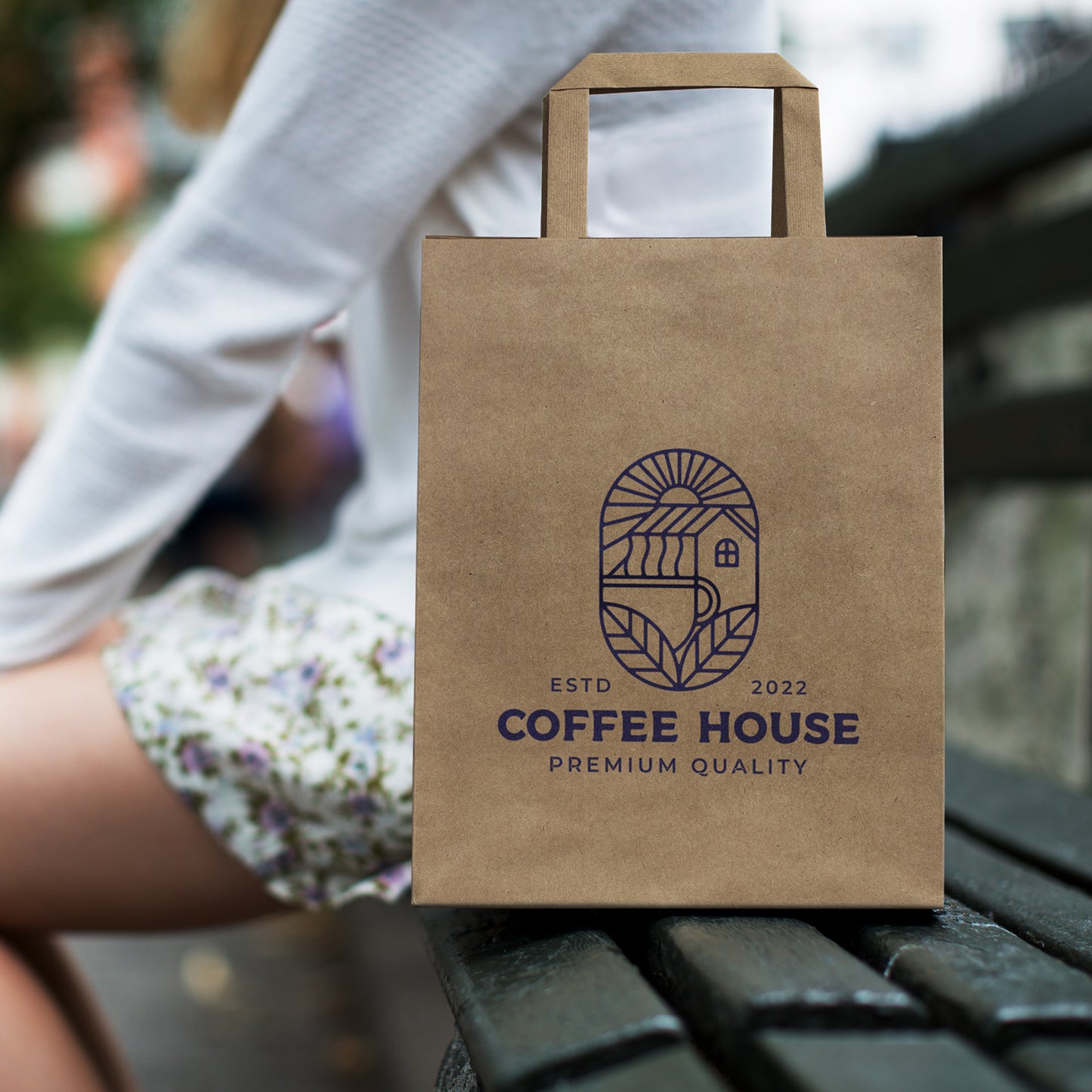 Medium Flat Handle Paper Bag – Portrait Orientation